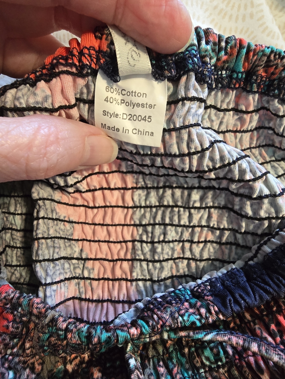 Navy Paisley Maxi Dress with Coral and Teal Accents - Picture 5 of 5